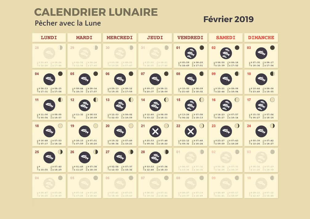 Le Calendrier Lunaire Pour La Pêche En 2019 Rigiflex